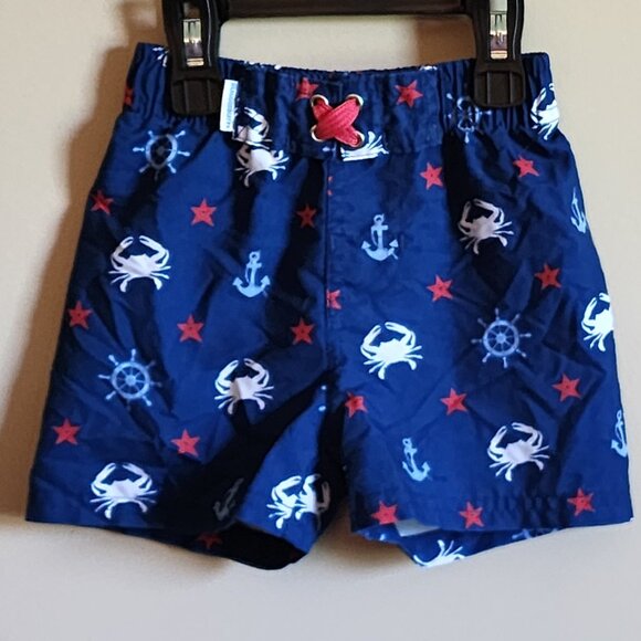 RUGGEDBUTTS - Crabby Sailor Swim Trunks Size 12-18 Months - Picture 1 of 5